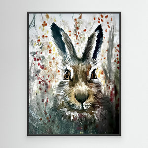 Hare in Bloom - canvas print from original artwork - Cairngorm Artists