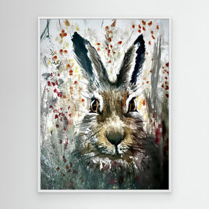 Hare in Bloom - canvas print from original artwork - Cairngorm Artists