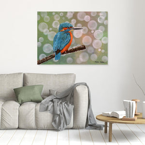 Kingfisher Moments - canvas print from original acrylic painting - Cairngorm Artists
