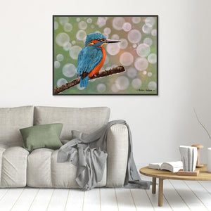 Kingfisher Moments - canvas print from original acrylic painting - Cairngorm Artists