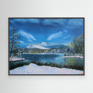 Loch Morlich Chill - canvas print from original oil painting - Cairngorm Artists