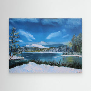 Loch Morlich Chill - canvas print from original oil painting - Cairngorm Artists