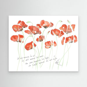 Loose Poppies - canvas print from original artwork - Cairngorm Artists