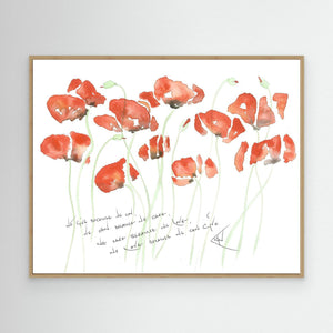 Loose Poppies - canvas print from original artwork - Cairngorm Artists