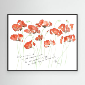 Loose Poppies - canvas print from original artwork - Cairngorm Artists