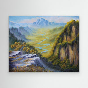 Meandering Valley View - canvas print from original artwork - Cairngorm Artists
