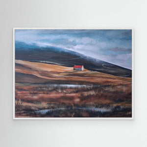 Misty Highland Croft - canvas print from original artwork - Cairngorm Artists