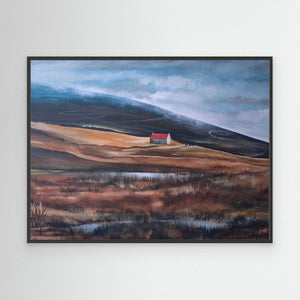 Misty Highland Croft - canvas print from original artwork - Cairngorm Artists