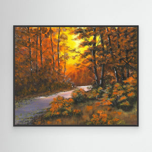 Autumn Leaves Glow - canvas print from original artwork 