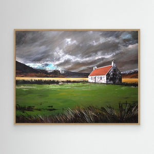 Storm approaching, Athnamulloch Bothy - Canvas print from original artwork