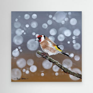 Goldfinch Glow - canvas print from original acrylic painting