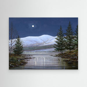 Moon over Cairngorm - canvas print from original artwork - Cairngorm Artists