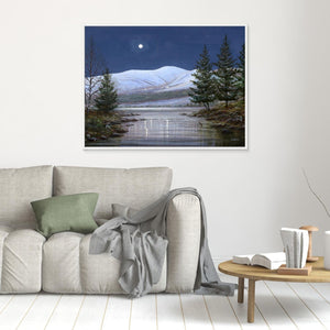 Moon over Cairngorm - canvas print from original artwork - Cairngorm Artists