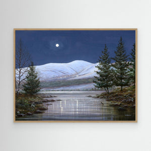 Moon over Cairngorm - canvas print from original artwork - Cairngorm Artists