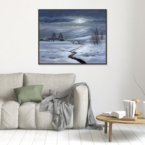Moon Over Dava Moor - canvas print from original artwork - Cairngorm Artists