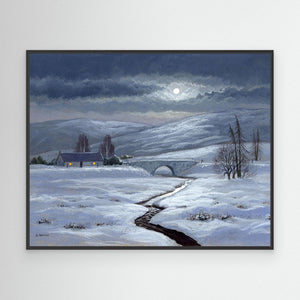 Moon Over Dava Moor - canvas print from original artwork - Cairngorm Artists