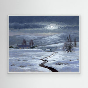 Moon Over Dava Moor - canvas print from original artwork - Cairngorm Artists