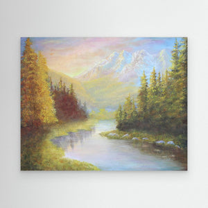 Morning Stillness - canvas print from original artwork - Cairngorm Artists