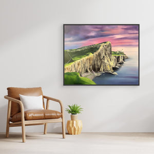 Neist Point Lighthouse - canvas print from original artwork - Cairngorm Artists