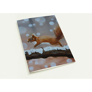 Pack of 10 Greeting Cards , "Red Squirrel Leap" - Cairngorm Artists