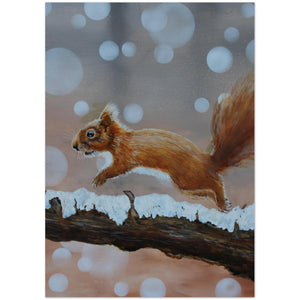 Pack of 10 Greeting Cards , "Red Squirrel Leap" - Cairngorm Artists