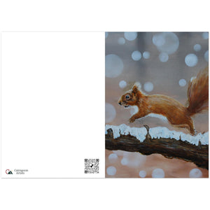 Pack of 10 Greeting Cards , "Red Squirrel Leap" - Cairngorm Artists