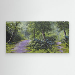 Panoramic Woods Pathways - canvas print from original artwork - Cairngorm Artists