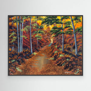 Puddles in Autumn - canvas print from original artwork - Cairngorm Artists