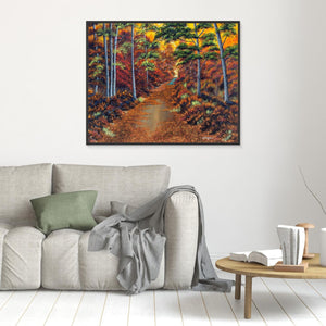 Puddles in Autumn - canvas print from original artwork - Cairngorm Artists