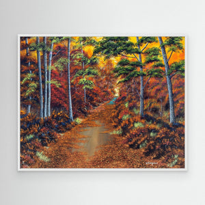 Puddles in Autumn - canvas print from original artwork - Cairngorm Artists