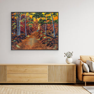 Puddles in Autumn - canvas print from original artwork - Cairngorm Artists