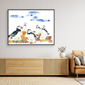 Puffin Patch - Canvas print from original artwork - Cairngorm Artists