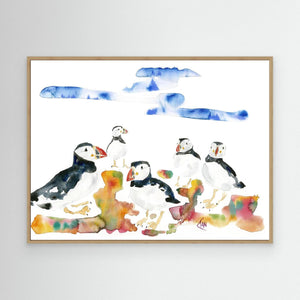 Puffin Patch - Canvas print from original artwork - Cairngorm Artists