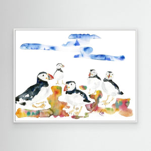 Puffin Patch - Canvas print from original artwork - Cairngorm Artists