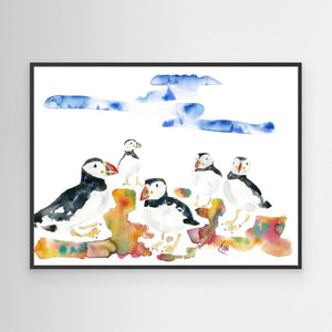 Puffin Patch - Canvas print from original artwork - Cairngorm Artists
