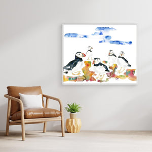Puffin Patch - Canvas print from original artwork - Cairngorm Artists