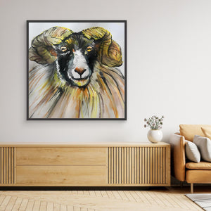 Ram Portrait - canvas print from original artwork - Cairngorm Artists