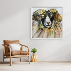 Ram Portrait - canvas print from original artwork - Cairngorm Artists