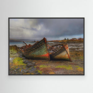 Rust & Quiet, Old boats at Salen, Mull - canvas print from original photograph - Cairngorm Artists