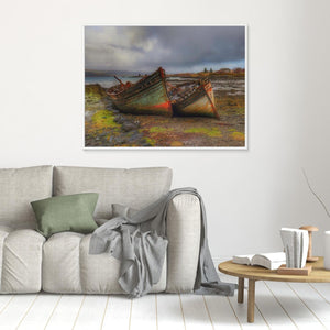 Rust & Quiet, Old boats at Salen, Mull - canvas print from original photograph - Cairngorm Artists