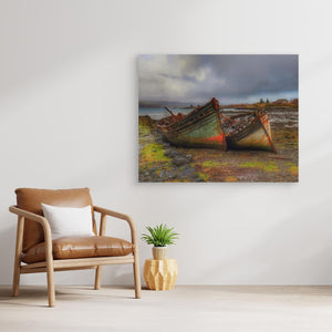Rust & Quiet, Old boats at Salen, Mull - canvas print from original photograph - Cairngorm Artists