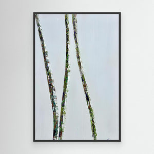 Silver Birch Stripes - canvas print from original artwork - Cairngorm Artists