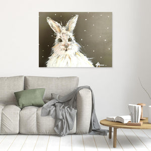 Snowy Hare - canvas print from original artwork - Cairngorm Artists