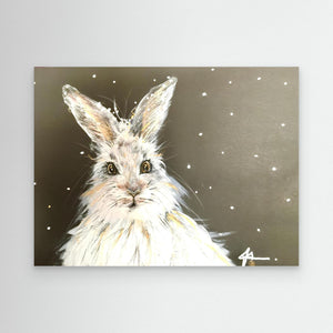 Snowy Hare - canvas print from original artwork - Cairngorm Artists