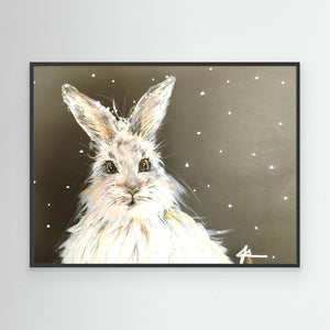 Snowy Hare - canvas print from original artwork - Cairngorm Artists