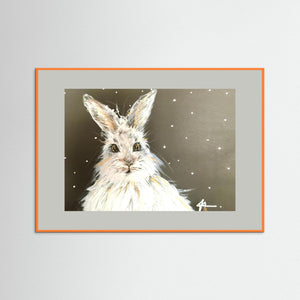 Snowy Hare - fine art print from original artwork - Cairngorm Artists