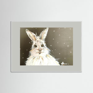 Snowy Hare - fine art print from original artwork - Cairngorm Artists