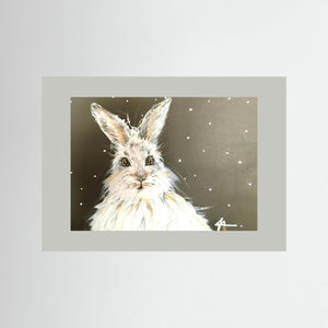Snowy Hare - fine art print from original artwork - Cairngorm Artists