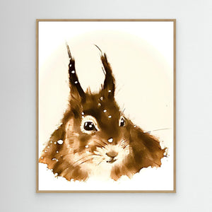 Snowy Squirrel Spirit - canvas print from original artwork - Cairngorm Artists