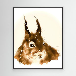 Snowy Squirrel Spirit - canvas print from original artwork - Cairngorm Artists